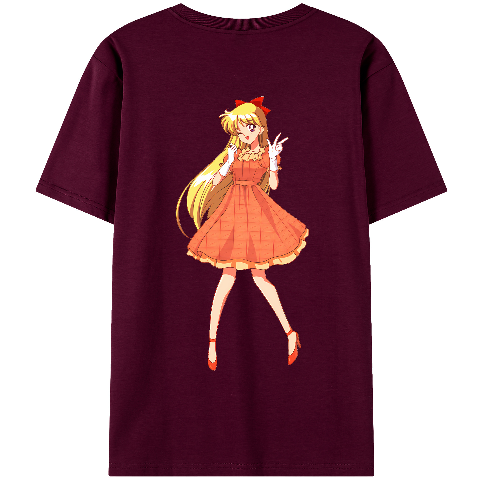 （画像用） 美少女戦士セーラームーン 愛野 美奈子 あいの みなこ Sailor Moon Aino Minako レディース半袖Tシャツ(バックプリント)